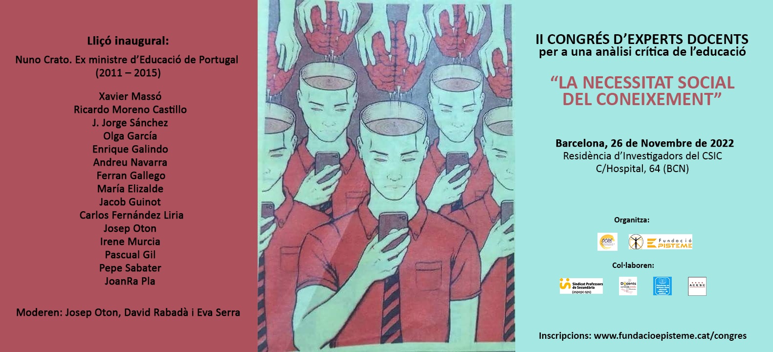 Lee más sobre el artículo Nota de premsa: «Barcelona acollirà un congrés educatiu adreçat a la societat»