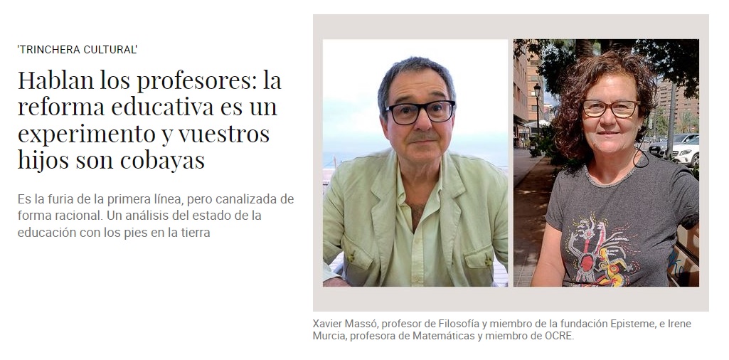 Lee más sobre el artículo EL CONFIDENCIAL / Hablan los profesores: la reforma educativa es un experimento y vuestros hijos son cobayas